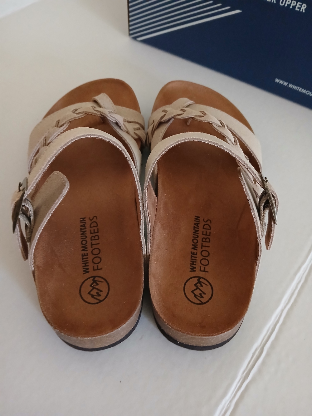 White Mountain Size 8 Women's Taupe Braided Strap Sandals $40 - Picture 6 of 9